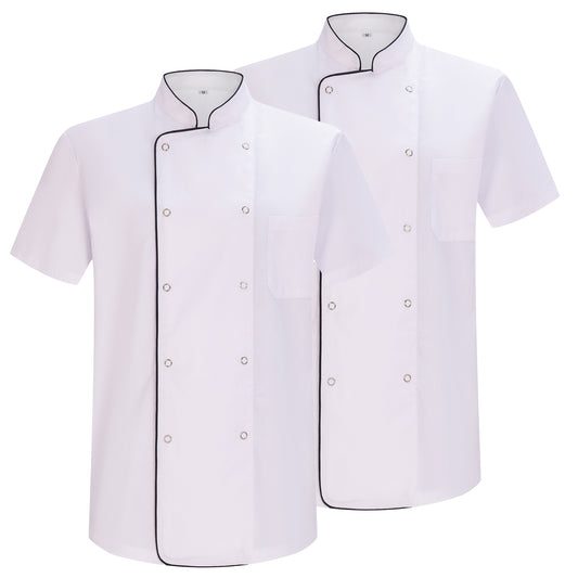 Pack 2 Unidades - Chaqueta Cocinero Hombre - Chaqueta de Chef Hombre - Uniforme Hosteleria - Ref.6821