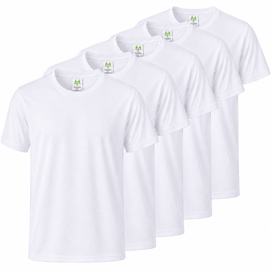 Paquete de 5 Unidades - Camiseta de Verano Ligera con Mangas Cortas 100% Algodón - 5-TS135 - MISEMIYA Uniformes de Trabajo
