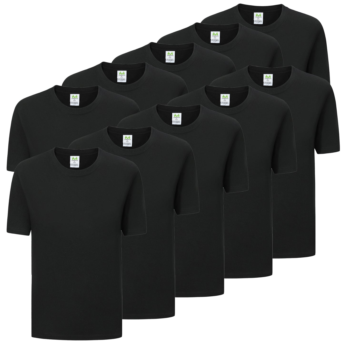 Paquete de 10 Unidades - Camiseta de Verano Ligera con Mangas Cortas 100% Algodón - 10-TS135 - MISEMIYA Uniformes de Trabajo