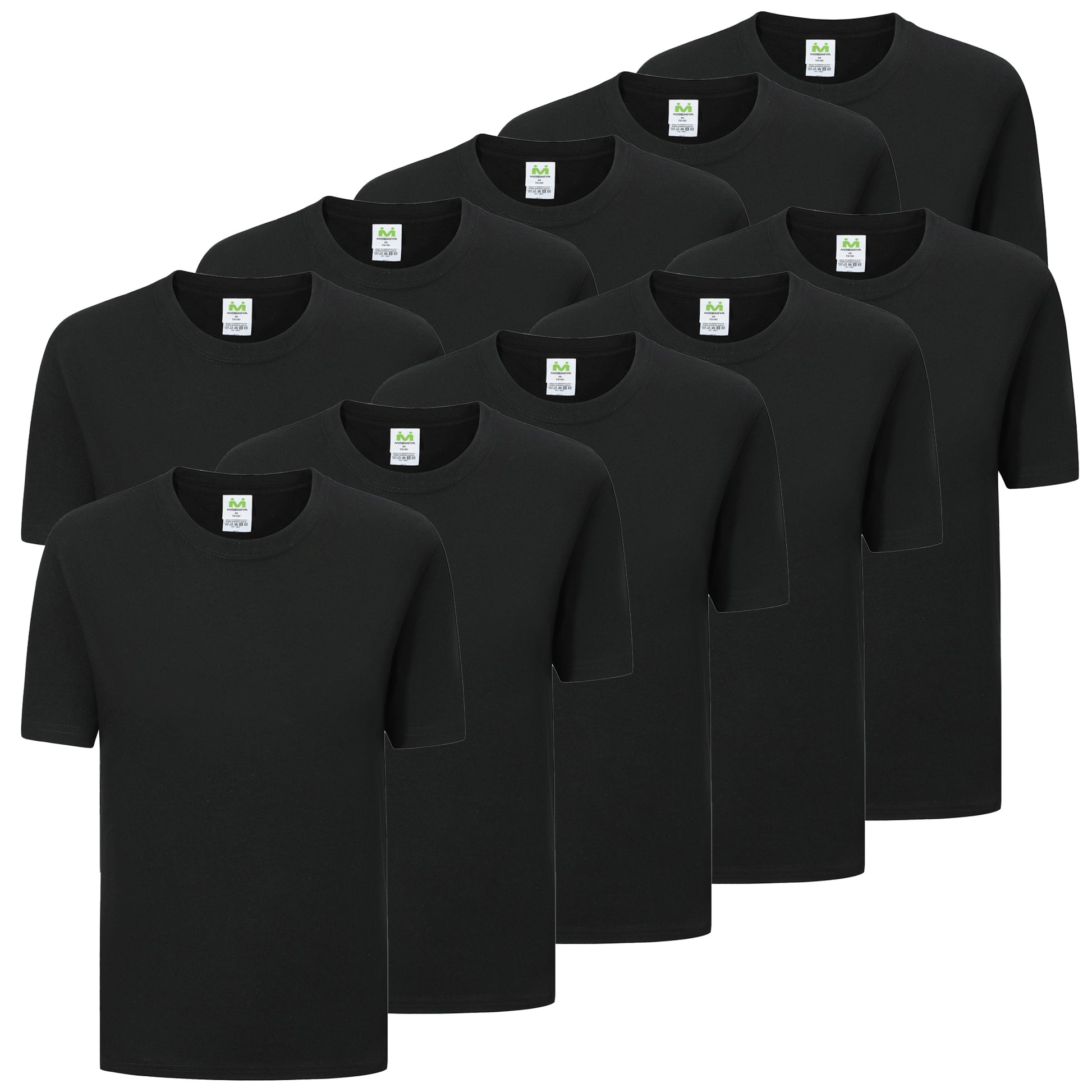 Paquete de 10 Unidades - Camiseta de Verano Ligera con Mangas Cortas 100% Algodón - 10-TS135 - MISEMIYA Uniformes de Trabajo