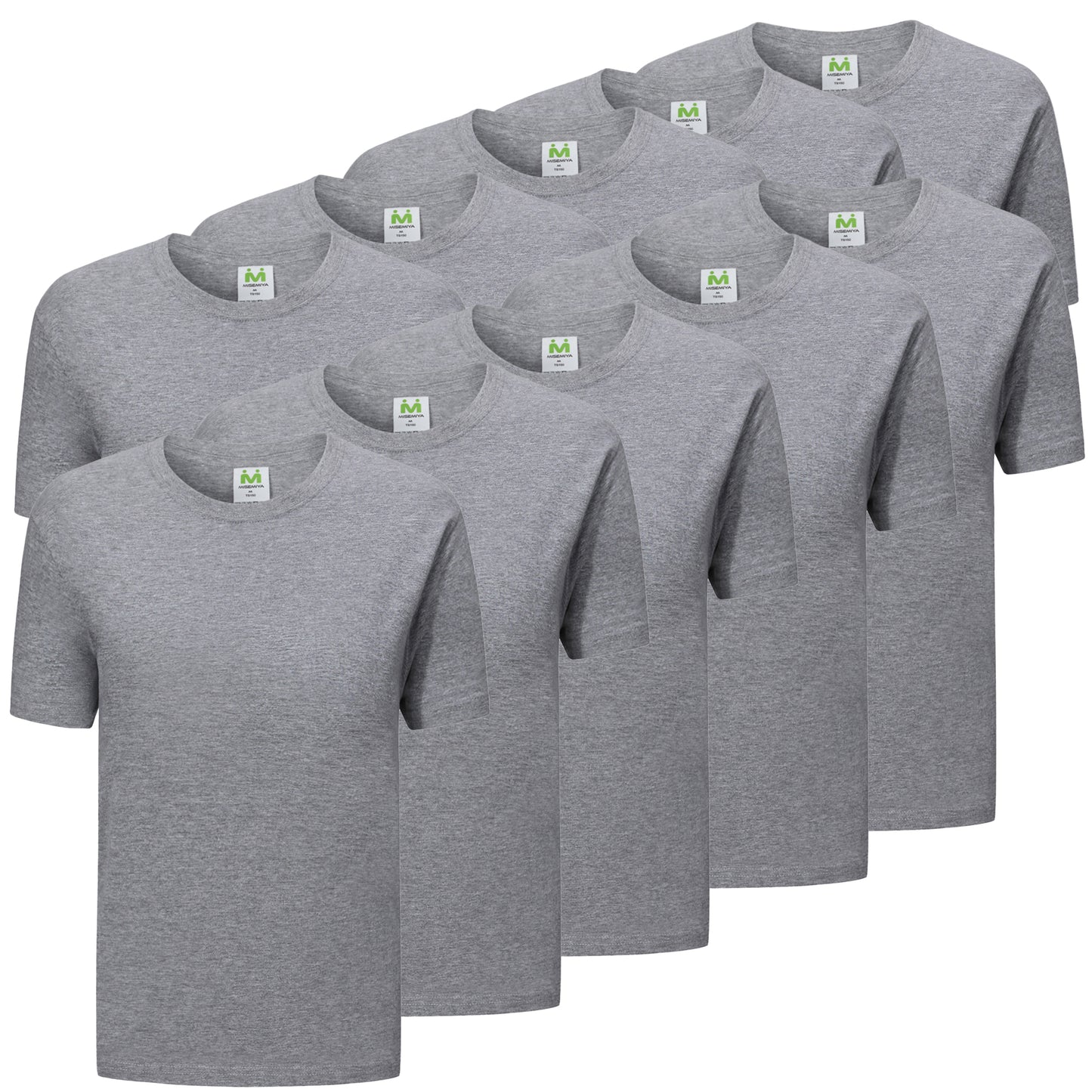 Paquete de 10 Unidades - Camiseta de Verano Ligera con Mangas Cortas 100% Algodón - 10-TS135 - MISEMIYA Uniformes de Trabajo