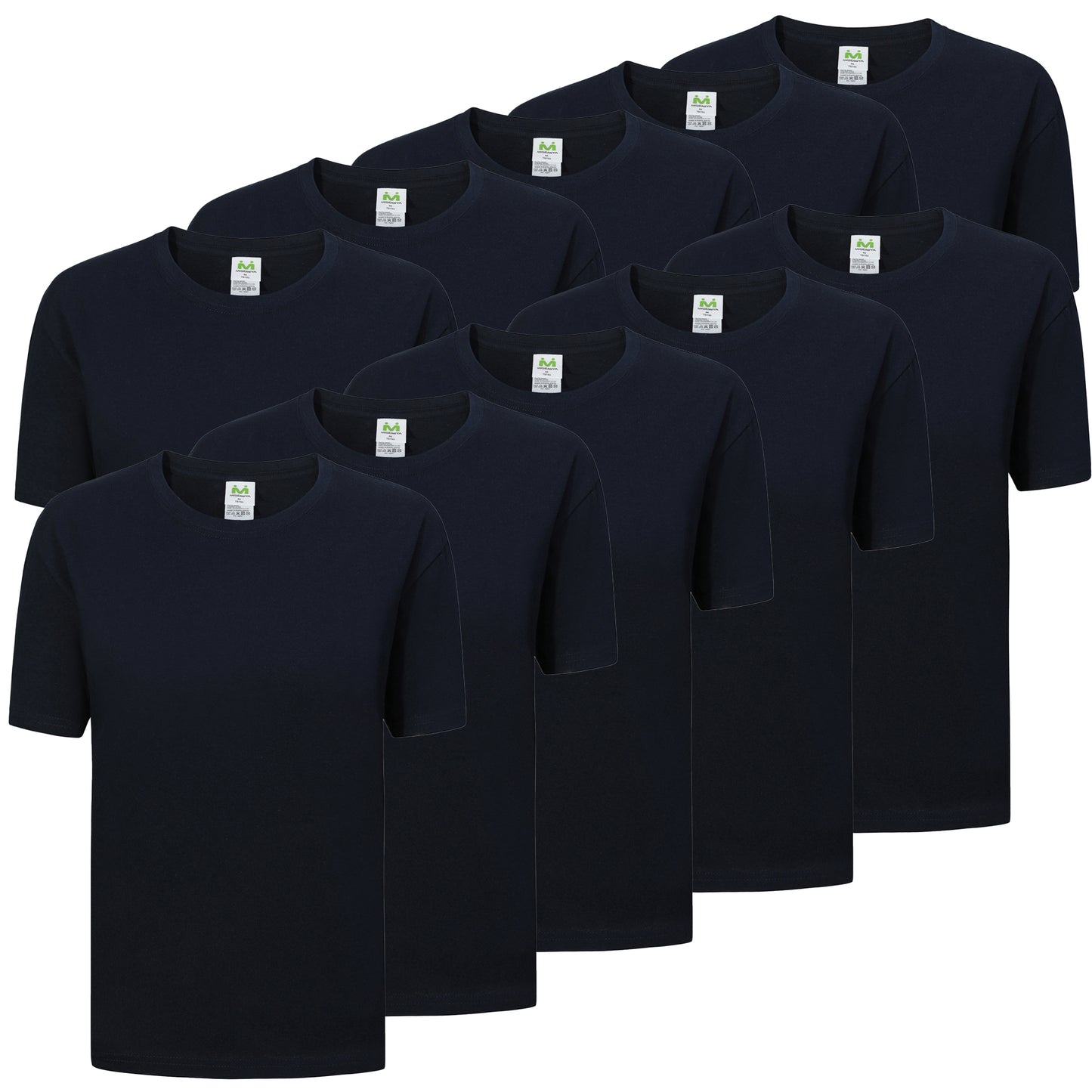 Paquete de 10 Unidades - Camiseta de Verano Ligera con Mangas Cortas 100% Algodón - 10-TS135 - MISEMIYA Uniformes de Trabajo