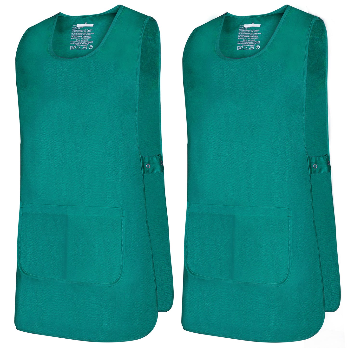 Pack 2 Delantales de Limpieza 2-868 | Delantal Profesional Multibolsillos para Limpieza, Clínica y Hostelería - MISEMIYA Uniformes de Trabajo