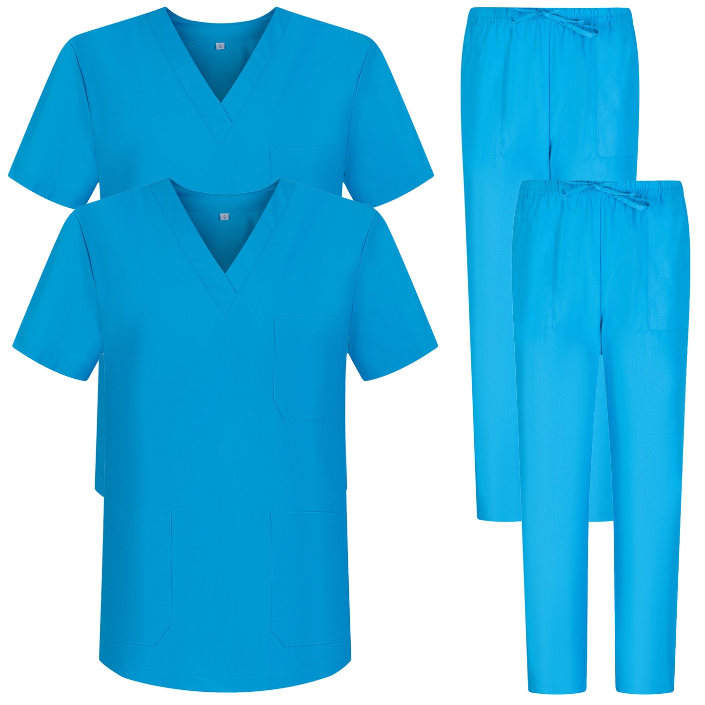 Pack * 2 Pcs - CASACA Y PANTALÓN SANITARIOS UNISEX UNIFORMES SANITARIOS MÉDICOS 2-817-8312