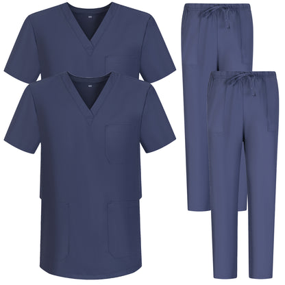 Pack * 2 Pcs - CASACA Y PANTALÓN SANITARIOS UNISEX UNIFORMES SANITARIOS MÉDICOS 2-817-8312