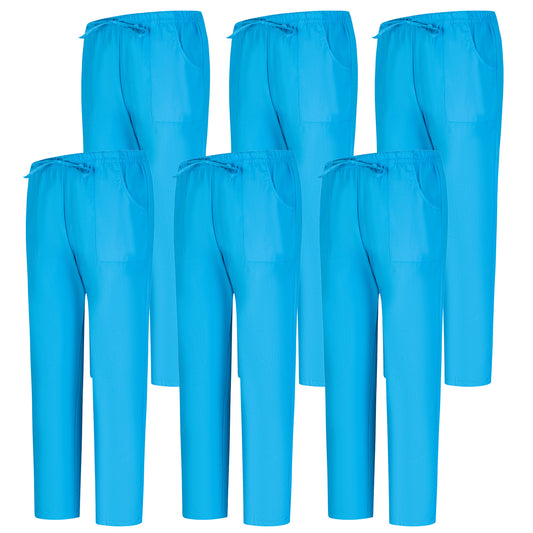 Pack 6 Pcs - PANTALÓN SANITARIOS UNISEX CINTURA ELÁSTICA UNIFORMEES SANITARIOS UNIFORMES MEDICOS UNFIROMES