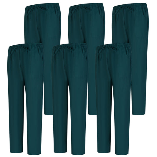 Pack 6 Pcs - PANTALÓN SANITARIOS UNISEX CINTURA ELÁSTICA UNIFORMEES SANITARIOS UNIFORMES MEDICOS UNFIROMES