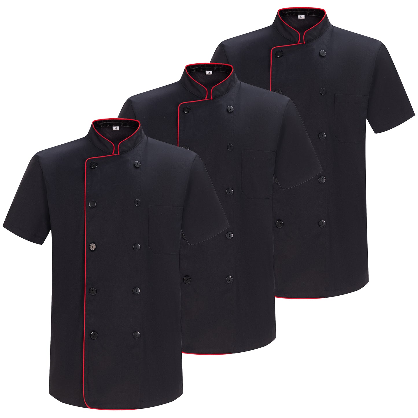 Pack 3 Unidades - Chaqueta Cocinero Hombre - Chaqueta de Chef Hombre - Uniforme Hosteleria 3-8421B