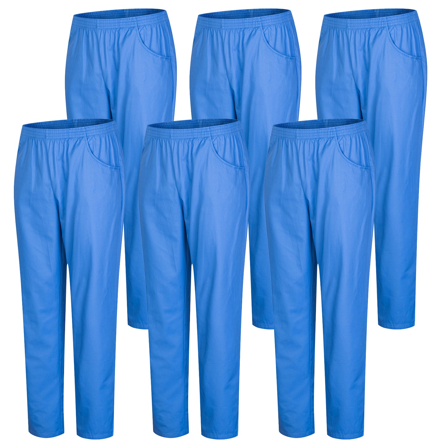 Pack 6 Pcs - PANTALÓN SANITARIOS UNISEX CINTURA ELÁSTICA UNIFORMEES SANITARIOS UNIFORMES MEDICOS UNFIROMES