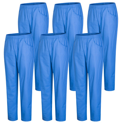 Pack 6 Pcs - PANTALÓN SANITARIOS UNISEX CINTURA ELÁSTICA UNIFORMEES SANITARIOS UNIFORMES MEDICOS UNFIROMES