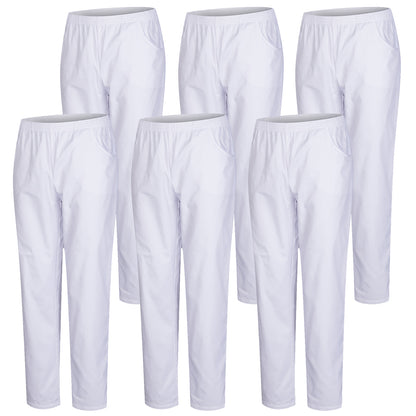 Pack 6 Pcs - PANTALÓN SANITARIOS UNISEX CINTURA ELÁSTICA UNIFORMEES SANITARIOS UNIFORMES MEDICOS UNFIROMES