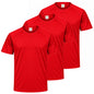 Pack de 3 unidades – Camiseta deportiva de hombre de manga corta raglán 100% poliéster – 3-TPMRS130