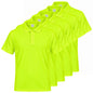 Pack de 5 unidades – Polo deportivo de hombre de manga corta 100% poliéster – 5-PPM130