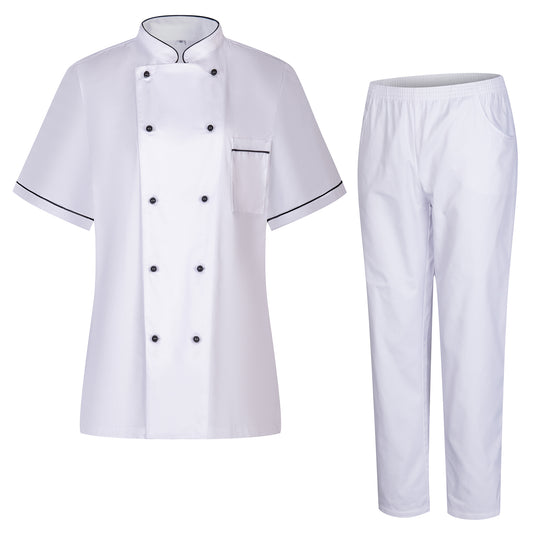 MISEMIYA Conjunto de Chef para Mujer: Chaqueta y Pantalón de Hostelería 849B-8312 - MISEMIYA Uniformes de Trabajo